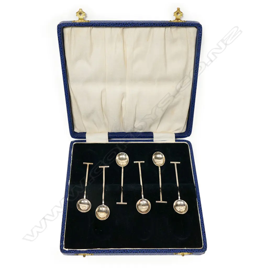 Wm Good silver six demitasse coffee spoon set, Image 1++